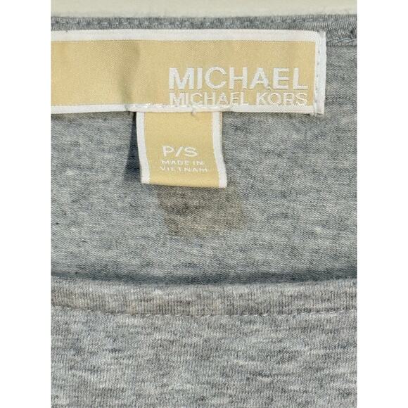 Michael Kors Gray Top with Zip Shoulders and Cap Sleeves, Women's Size P/S - Picture 7 of 8